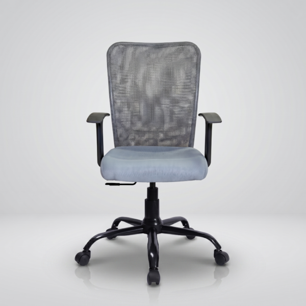 C46 Sigma mid-back grey mesh office chair with revolving base