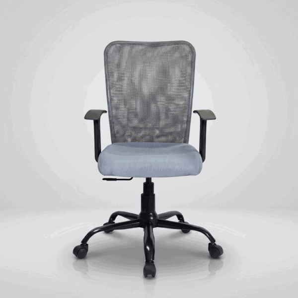 C46 Sigma T-Handle Mid-Back Mesh Office Chair (Grey) 5 C46 Sigma mid-back grey mesh office chair with revolving base