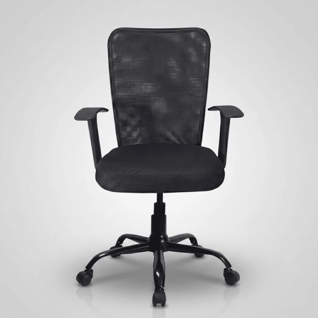 C47 Sigma mid-back black mesh office chair with revolving base