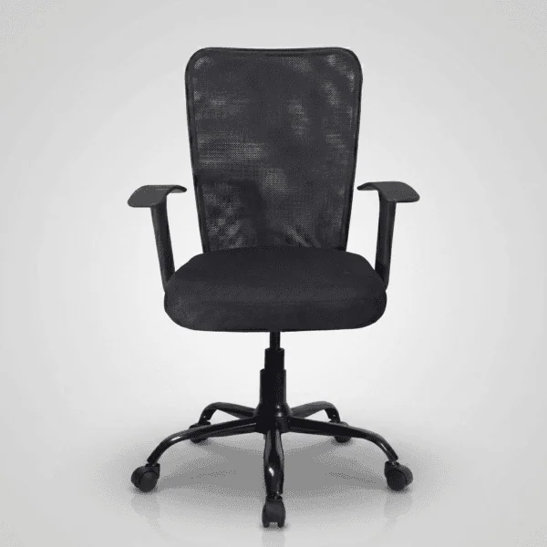 C47 Sigma mid-back black mesh office chair with revolving base
