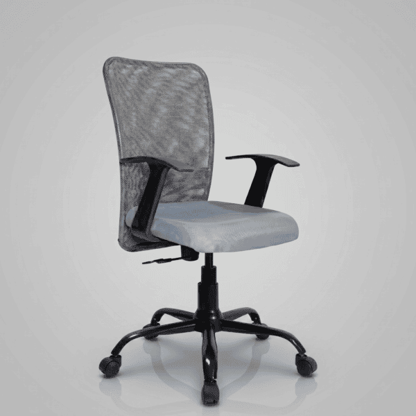 C46 Sigma T-Handle Mid-Back Mesh Office Chair (Grey) 6 Close up of the premium breathable grey mesh backrest on C46 Sigma chair
