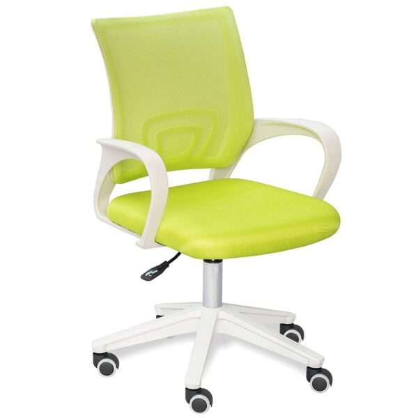 C92 Max Mesh Office Chair | White Frame, Revolving, Standard Green