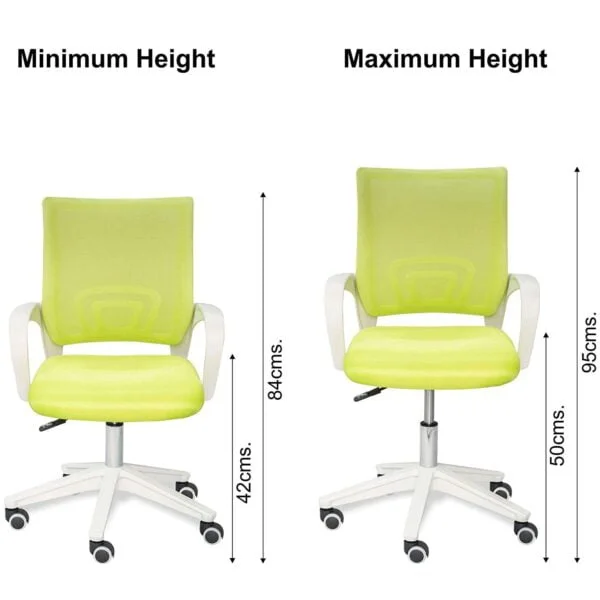 C92 Max Mesh Office Chair | White Frame, Revolving, Standard Green 6 C92 Max Mesh Office Chair | White Frame, Revolving, Standard Green