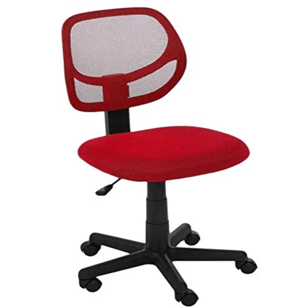 803 Mesh Armless Mid-Back Office Chair | Computer Desk Task Chair (Red)