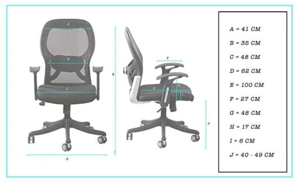 C91 Matrix Mid-Back Office Chair | Fixed Handle, Black Mesh, Chrome Metal Base ( Black)