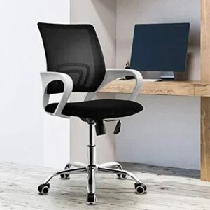 Max Ergonomic Mesh Office Chair | White Frame & Black Fabric