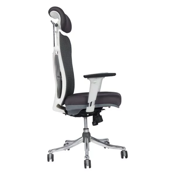 C120 Optima Ergonomic High Back Office Chair (White & Grey)