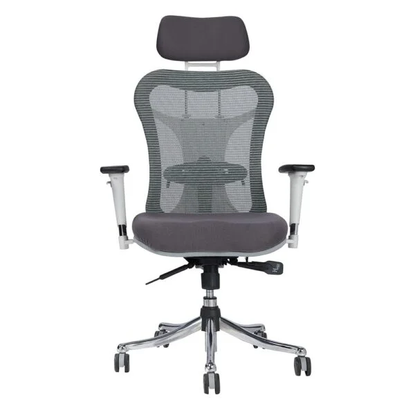C120 Optima Ergonomic High Back Office Chair (White & Grey)