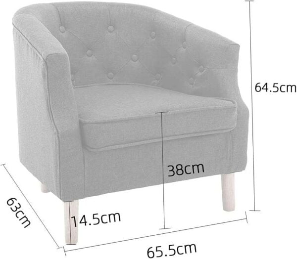 L02 Retro Linen Upholstered Lounge Chair with Armrests (Dark Grey) 10 L02 Retro Linen Upholstered Lounge Chair with Armrests (Dark Grey)