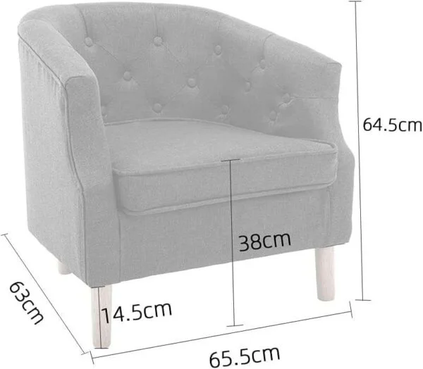 L02 Retro Linen Upholstered Lounge Chair with Armrests (Dark Grey)