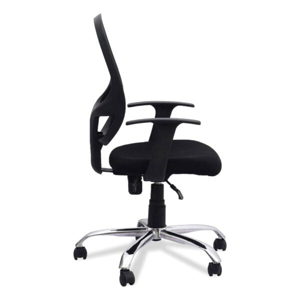 802 'T' Handle Medium Back Mesh Office Chair | Height Adjustable | Chrome Legs | Fixed Armrest | Black 13 802 'T' Handle Medium Back Mesh Office Chair | Height Adjustable | Chrome Legs | Fixed Armrest | Black
