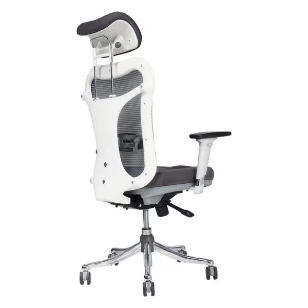 C120 Optima Ergonomic High Back Office Chair (White & Grey)