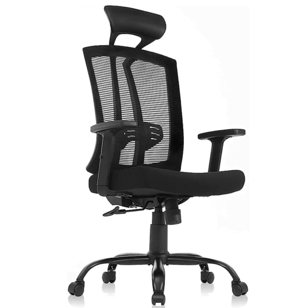 C119 – High Back Ergonomic Revolving Mesh Office Chair With Armrest, Lumbar Support, Tilt Function (Black)