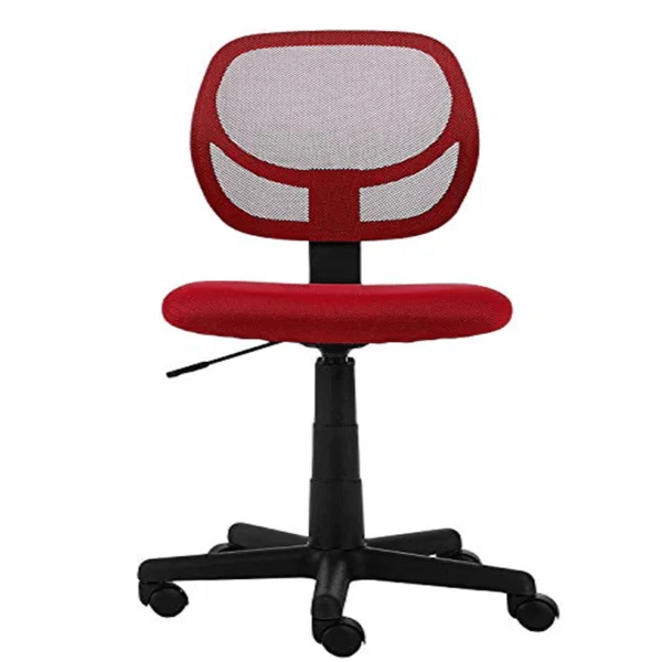 803 Mesh Armless Mid-Back Office Chair | Computer Desk Task Chair (Red)