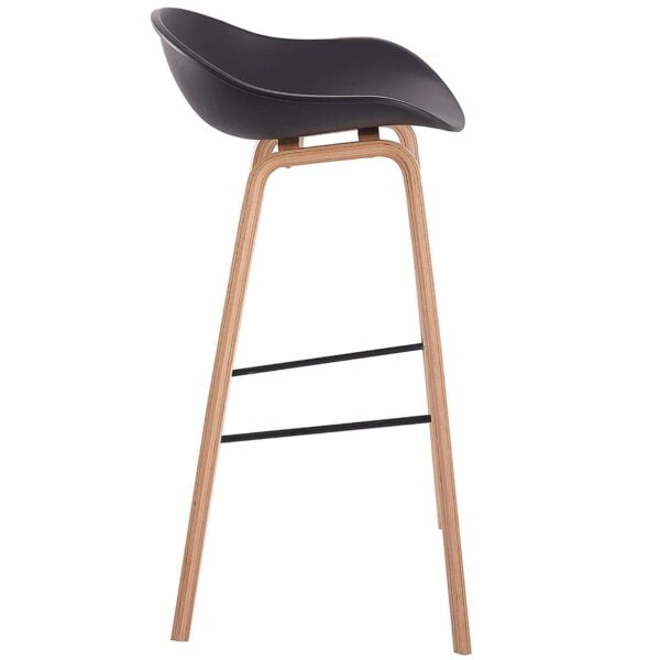 BS6 Set of 2 Black Kitchen Bar Stools with PP Seat & Metal Legs (Adjustable Seat Height)