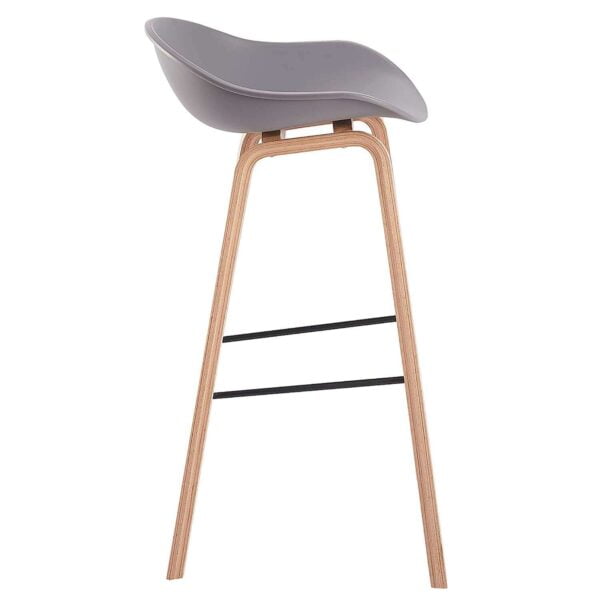 BS7  Set of 2 Grey Kitchen Bar Stools with PP Seat & Metal Legs (Adjustable Seat Height)