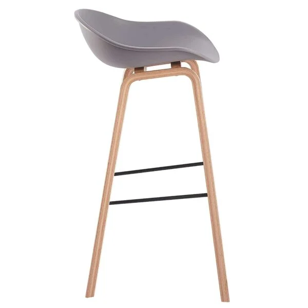 BS7  Set of 2 Grey Kitchen Bar Stools with PP Seat & Metal Legs (Adjustable Seat Height)