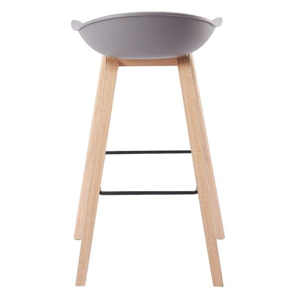 BS7  Set of 2 Grey Kitchen Bar Stools with PP Seat & Metal Legs (Adjustable Seat Height)