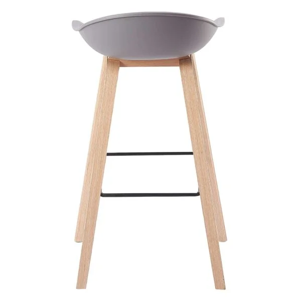 BS7  Set of 2 Grey Kitchen Bar Stools with PP Seat & Metal Legs (Adjustable Seat Height)