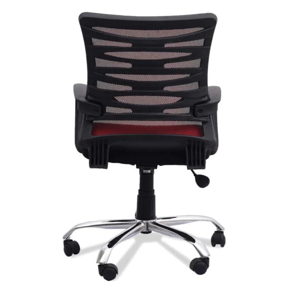 C126 Rodeo Ergonomic Mesh Swivel Chair with Armrests (Red-Black)