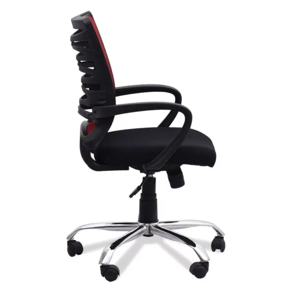 C126 Rodeo Ergonomic Mesh Swivel Chair with Armrests (Red-Black)