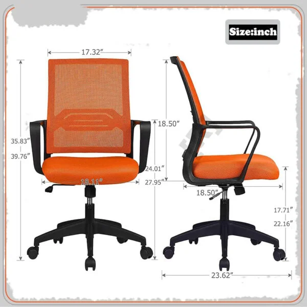 C117 Ergonomic Orange Mesh Office Chair | Swivel, Reclining, Adjustable Armrest & Lumbar Support 12 C117 Ergonomic Orange Mesh Office Chair | Swivel, Reclining, Adjustable Armrest & Lumbar Support