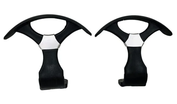 H23 Fixed Handle for Revolving Chair | Universal Fit | Silver & Black | 1 Pair 8 Fixed Handle Handle Fit to Every Revolving Chair with Nut Bolts and Key (Silver, Black, 1 Pair)