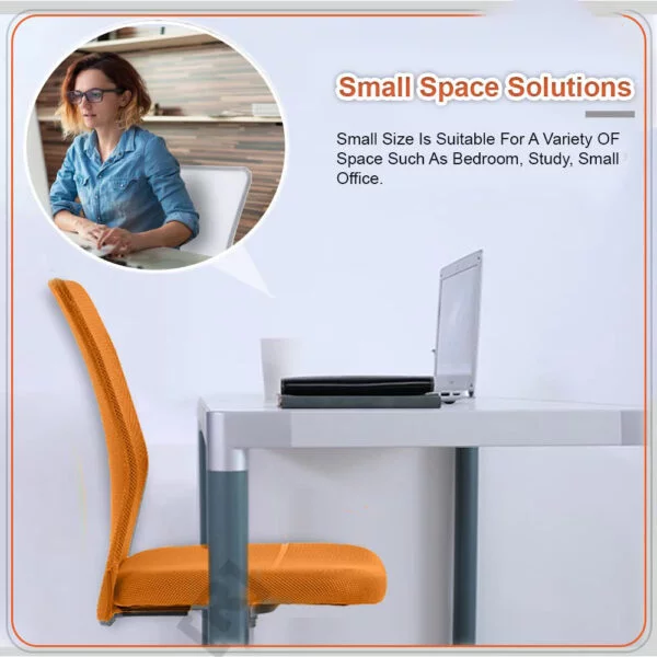 C103 Armless Mesh Chair | Work-from-Home & Office | Study & Computer Chair (Orange)