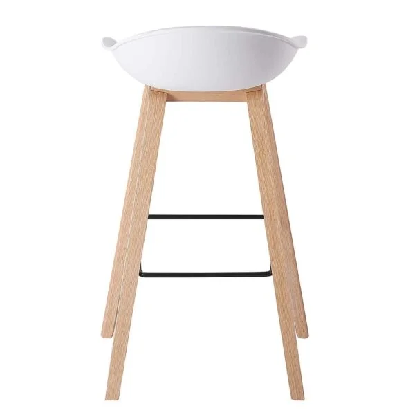 BS5 Set of 2 White Kitchen Bar Stools with PP Seat & Metal Legs (Seat Height)