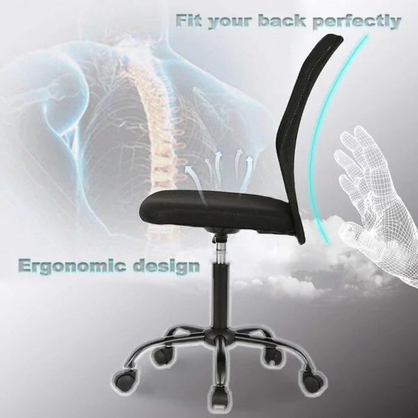 C100 Armless Mesh Office Chair | Work-from-Home & Study Desk Chair (Black) 8 C100 Armless Mesh Office Chair | Work-from-Home & Study Desk Chair (Black)