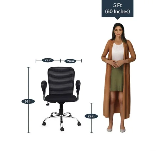 C121 Zebra Lining Medium Back Swivel Chair (Black) 10 C121 Zebra Lining Medium Back Swivel Chair (Black)