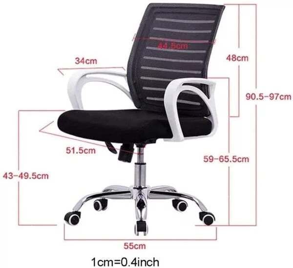 C112 Boom Medium Back Mesh Office Chair | Chrome Base, Breathable, Work & Study (Black) 9 C112 Boom Medium Back Mesh Office Chair | Chrome Base, Breathable, Work & Study (Black)