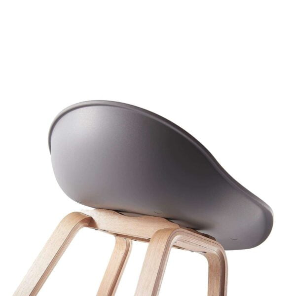 BS7  Set of 2 Grey Kitchen Bar Stools with PP Seat & Metal Legs (Adjustable Seat Height)