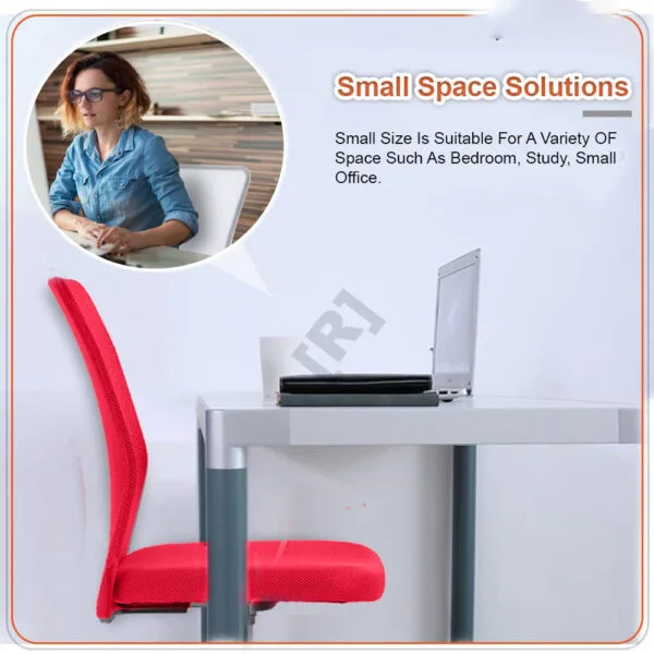C104 Armless Mesh Chair | Work-from-Home & Office | Study & Computer Chair (Red)