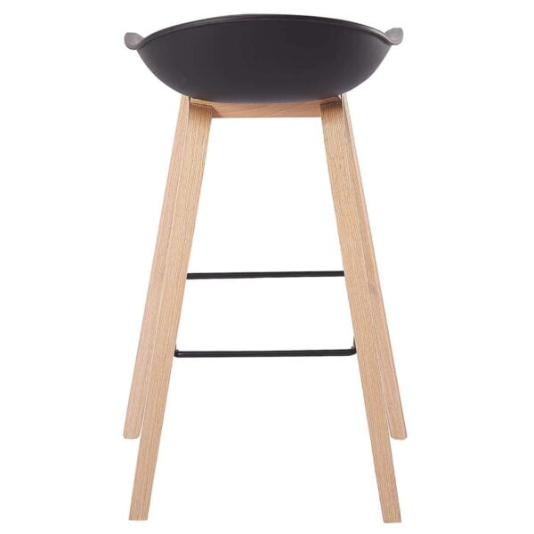 BS6 Set of 2 Black Kitchen Bar Stools with PP Seat & Metal Legs (Adjustable Seat Height)