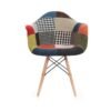 C04 -Century Modern Arm Chair with Black Wood Legs, Patchwork A Fabric Living Room, Lounge Chair, Cafe Chair, Side Chair, Accent Chair, Kitchen