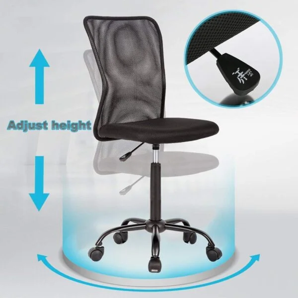 C100 Armless Mesh Office Chair | Work-from-Home & Study Desk Chair (Black) 7 C100 Armless Mesh Office Chair | Work-from-Home & Study Desk Chair (Black)