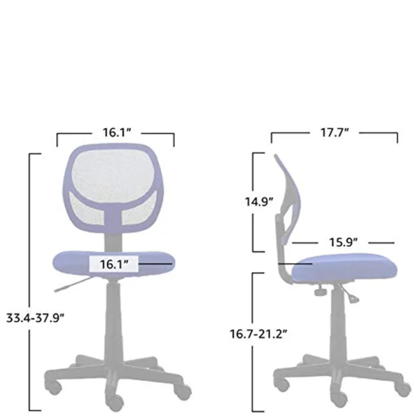 803 Mesh Armless Office Chair Mid-Back Computer Desk Chair (Blue) 11 803 Mesh Armless Office Chair Mid-Back Computer Desk Chair (Blue)