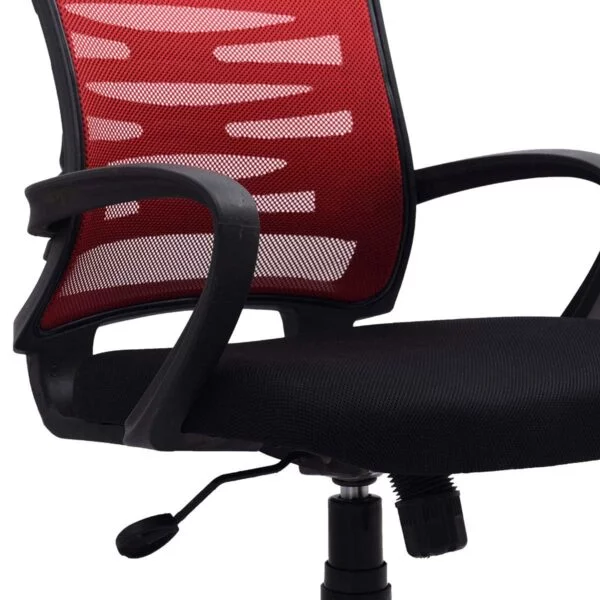 C126 Rodeo Ergonomic Mesh Swivel Chair with Armrests (Red-Black)