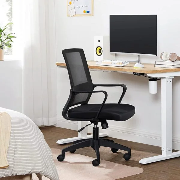 C115 Medium Back Ergonomic Mesh Office Chair | Swivel, Reclining, Adjustable PU Armrest, Lumbar Support (Black) 9 C115 Medium Back Ergonomic Mesh Office Chair | Swivel, Reclining, Adjustable PU Armrest, Lumbar Support (Black)