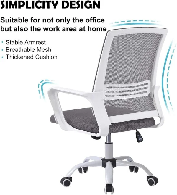 C116 Ergonomic Grey Mesh Office Chair | Swivel, Reclining, Adjustable Armrest & Lumbar Support 9 C116 Ergonomic Grey Mesh Office Chair | Swivel, Reclining, Adjustable Armrest & Lumbar Support