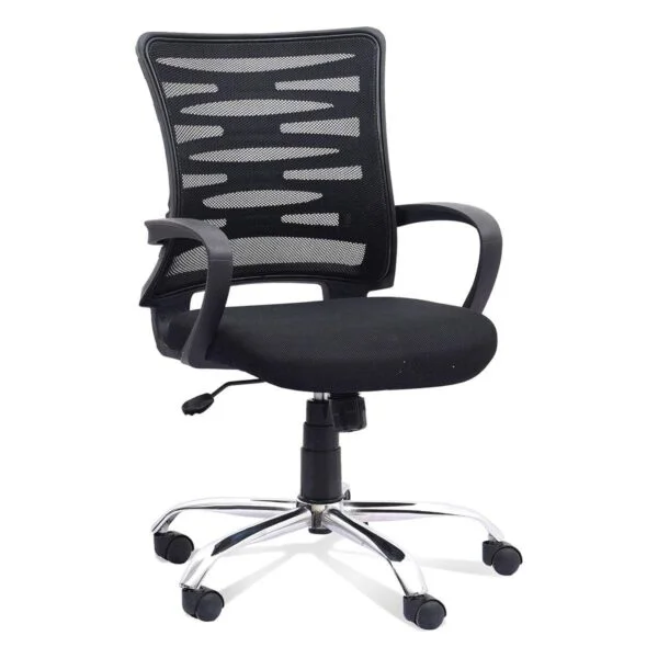 C127 Rodeo Ergonomic Mesh Swivel Chair with Armrests (Black)