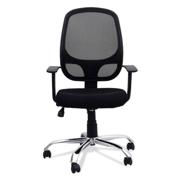 802 'T' Handle Medium Back Mesh Office Chair | Height Adjustable | Chrome Legs | Fixed Armrest | Black 11 802 'T' Handle Medium Back Mesh Office Chair | Height Adjustable | Chrome Legs | Fixed Armrest | Black