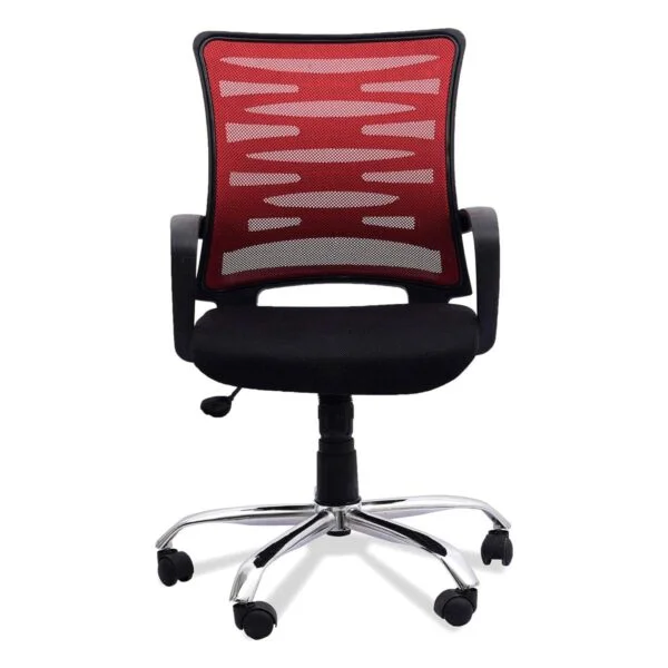 C126 Rodeo Ergonomic Mesh Swivel Chair with Armrests (Red-Black)