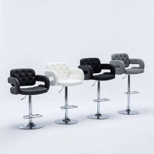 BS4 Mercury PU Leather Swivel Bar Stool (Light Grey)