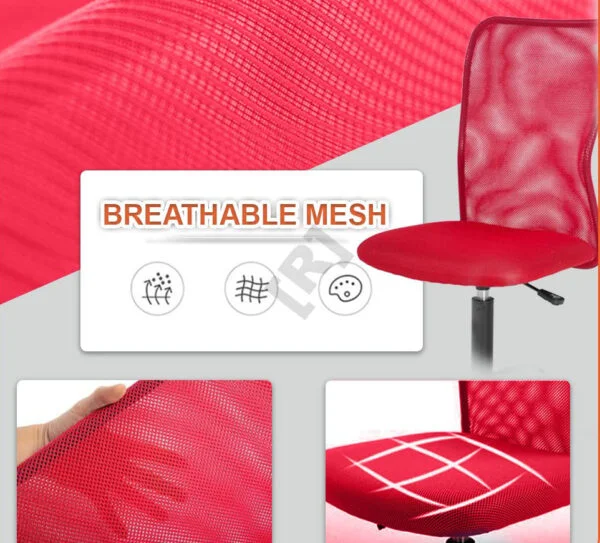C104 Armless Mesh Chair | Work-from-Home & Office | Study & Computer Chair (Red)