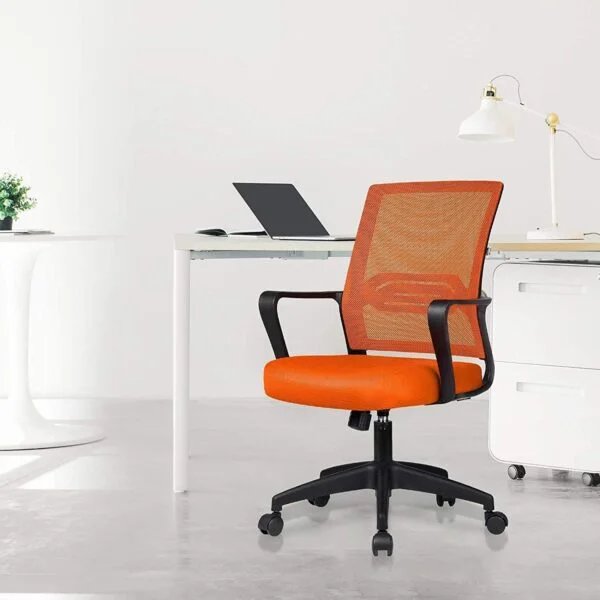 C117 Ergonomic Orange Mesh Office Chair | Swivel, Reclining, Adjustable Armrest & Lumbar Support 9 C117 Ergonomic Orange Mesh Office Chair | Swivel, Reclining, Adjustable Armrest & Lumbar Support