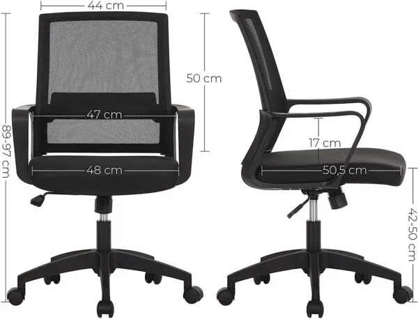 C115 Medium Back Ergonomic Mesh Office Chair | Swivel, Reclining, Adjustable PU Armrest, Lumbar Support (Black) 10 C115 Medium Back Ergonomic Mesh Office Chair | Swivel, Reclining, Adjustable PU Armrest, Lumbar Support (Black)