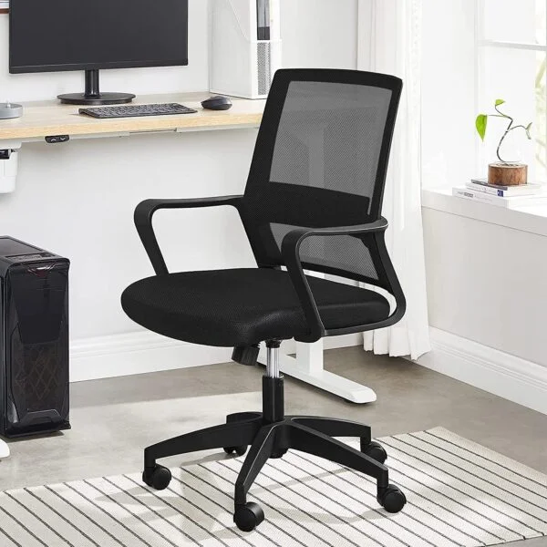 C115 Medium Back Ergonomic Mesh Office Chair | Swivel, Reclining, Adjustable PU Armrest, Lumbar Support (Black) 8 C115 Medium Back Ergonomic Mesh Office Chair | Swivel, Reclining, Adjustable PU Armrest, Lumbar Support (Black)