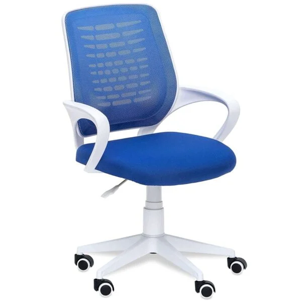 805 Mesh Back Ergonomic Chair | White Frame, Study/Desk/Home Office Chair (Blue) 6 805 Mesh Back Ergonomic Chair | White Frame, Study/Desk/Home Office Chair (Blue)